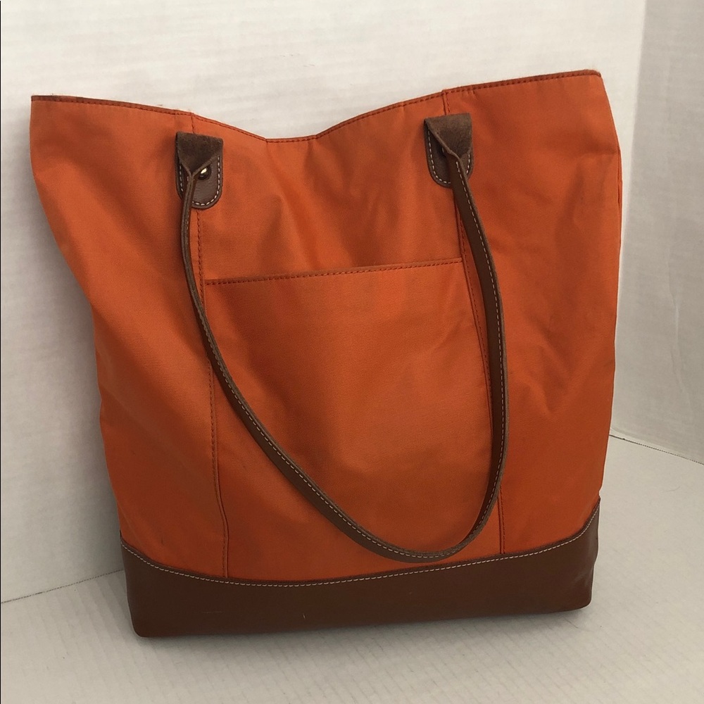 WILSONS LEATHER Brand Orange and Brown Tote Bag